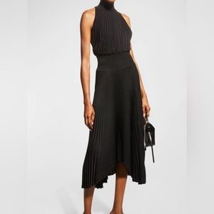 A.L.C. Renzo Black Pleated Midi Dress